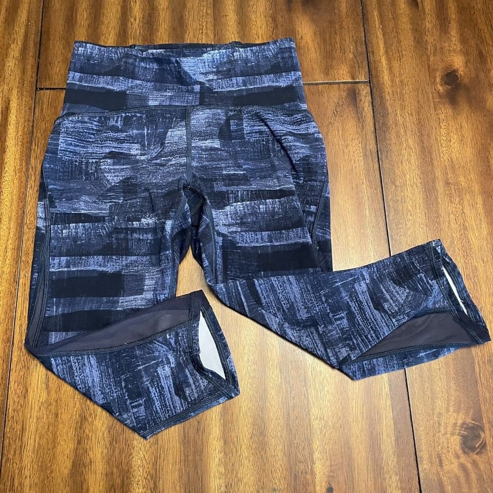 Lululemon Train Times Crop Leggings 17" Transition Midnight Navy Size 6